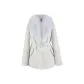 Gray Suit Parka+Blue Rex Rabbit Fur