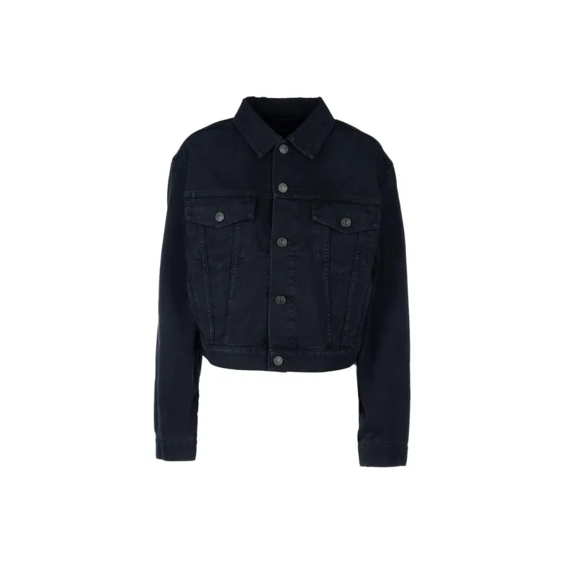 Balenciaga Cropped Denim Jacket-0