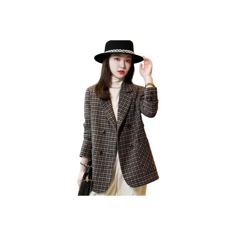 Oudifu Cropped Coat Women's Coffee-0