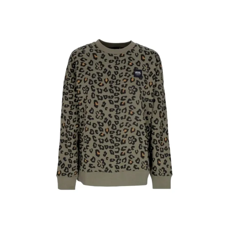 Vans FLORAL ANIMAL CREW Sweatshirt Women's Gray Green-0
