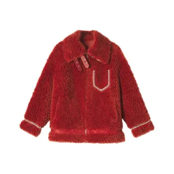 YINER GoodLand Velvet Jackets Women's Cherry Red