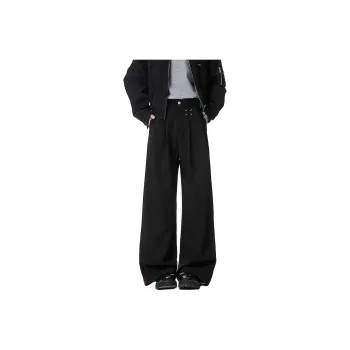 FONDLOOK Casual Pants Men Black