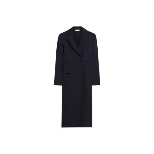 SCANLAN THEODORE Crepe Knit Tailored Coat Coats Women's Navy/Marine Blue