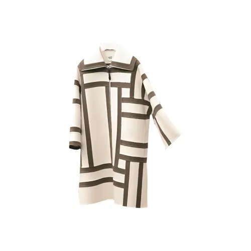 HERMES Velvet Jackets Women's Gray White