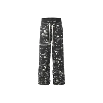 Vine Color Casual Pants Unisex Gray Camouflage