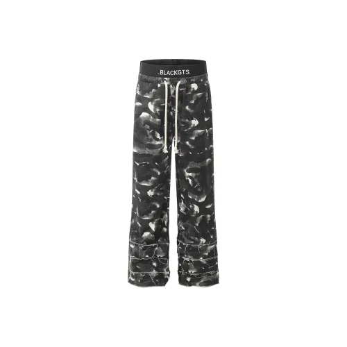 Vine Color Casual Pants Unisex Gray Camouflage