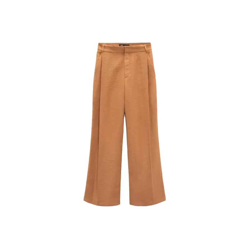 ZARA Casual Pants Women's Deep Brick Red-0