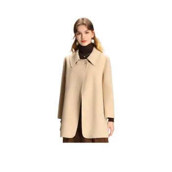 FENHONGMALI Coats Women's Beige