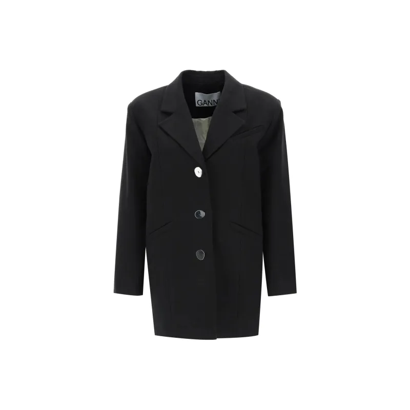 GANNI Oversized Single-Breasted Blazer-0