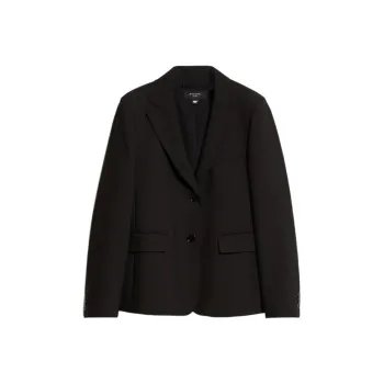 MaxMara Uva Collection Stretch Viscose Canvas Blazer Business Suit Coat Women's Black