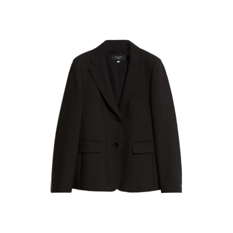 MaxMara Uva Collection Stretch Viscose Canvas Blazer Business Suit Coat Women's Black-0