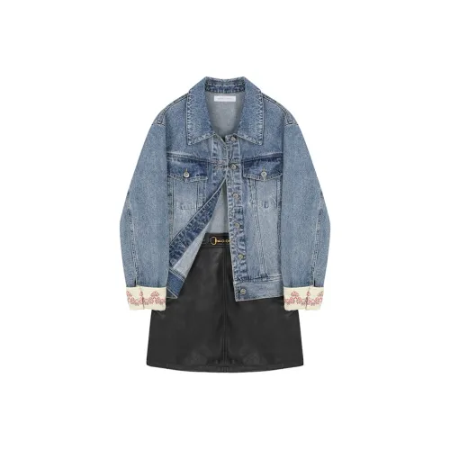VEGA CHANG Denim Jackets Women's Denim Blue
