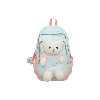 AIBAG Nylon Backpack Unisex Pink Green/Pink Blue/Pink Yellow/Blue Green/Black