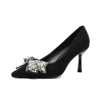 Than Than Me Slim Heel High Heels Women's Black