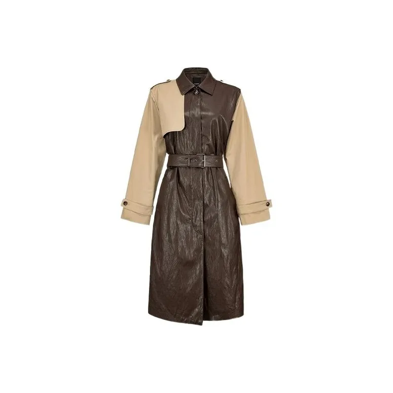 PINKO Trench Coats Women's Brown-0