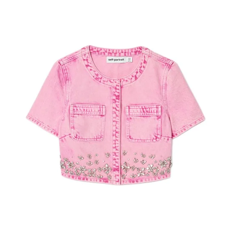 Self portrait Denim Jacket Women's Pink-0