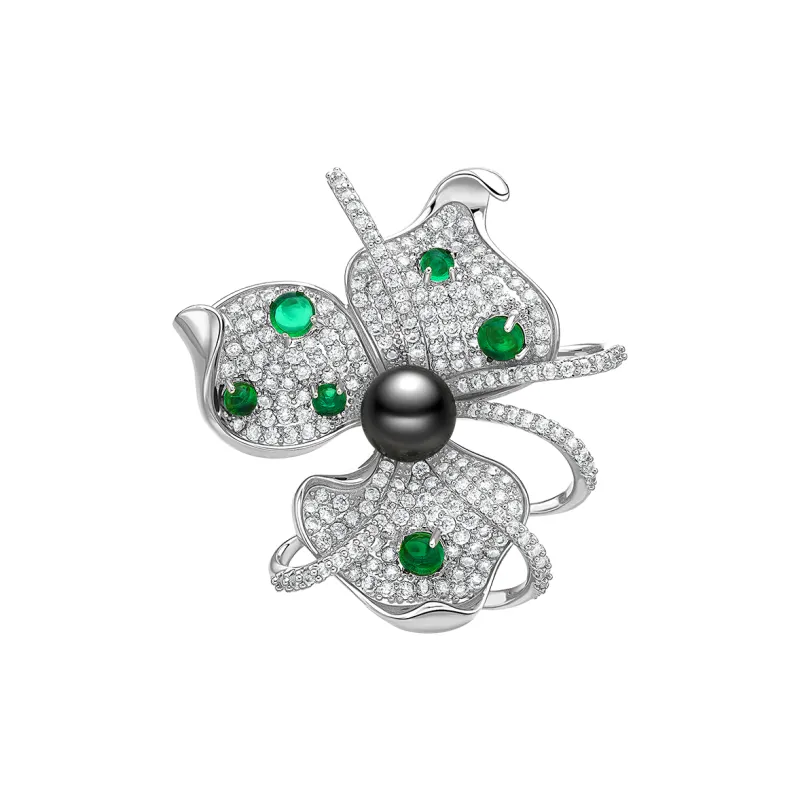 ME LUXE Pearl Brooch, Classic And Versatile # Good Luck Women's-3