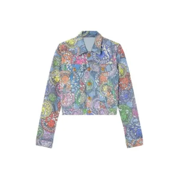 VERSACE Denim Jackets Women's Blue
