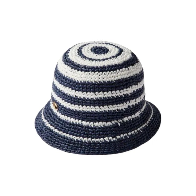 Valentino Raffia, Viscose, Metal Bucket Hats Unisex Blue-1