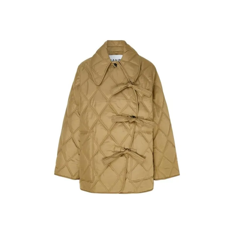 GANNI Puffer Jacket Women's Brown-0