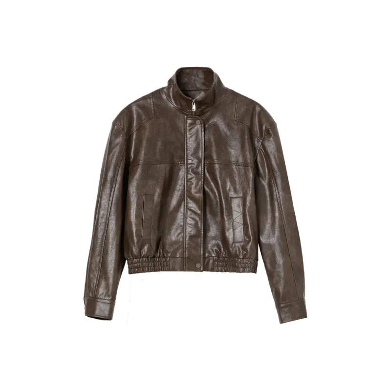 WESTLINK Leather Jacket Women's Brown-0