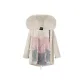 Cream White+Peach Ice Cream Fox Fur