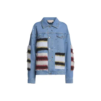 MARNI Denim Jackets Women's Denim Blue