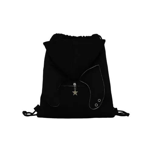 Dusen Kangaroo Nylon Fabric Strap backpack Women's Black/Gray/Pink