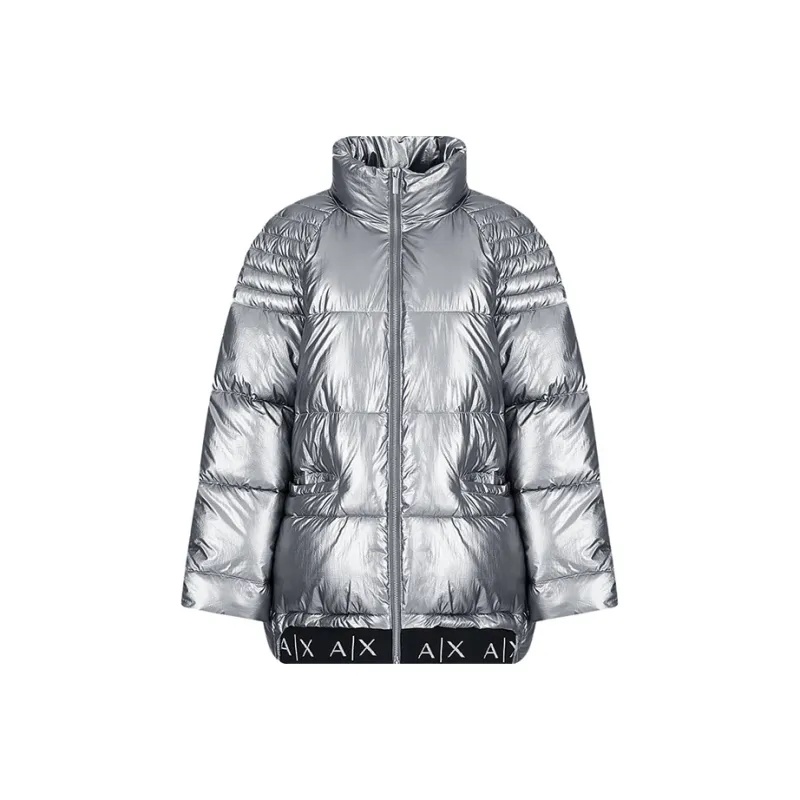 ARMANI EXCHANGE Puffer Jackets Women's Silver Gray-0