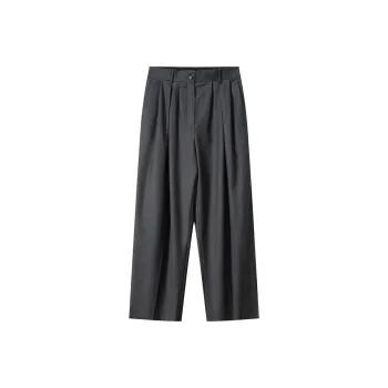 MOSIIMORII Casual Pants Women's Dark Gray Plaid
