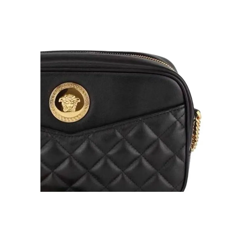 FANSIZHE Leather Camera Bag, Shoulder Bag Medium Size Women's Black-2
