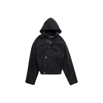 Balenciaga SS23 Denim Jacket Regular Fit Women's Black