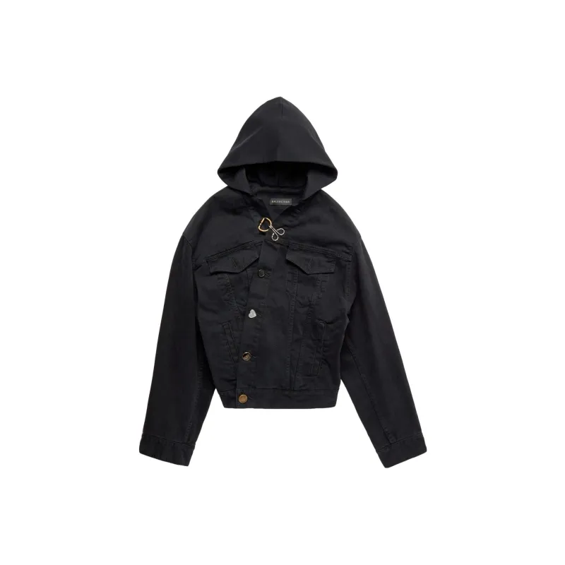 Balenciaga SS23 Denim Jacket Regular Fit Women's Black-0