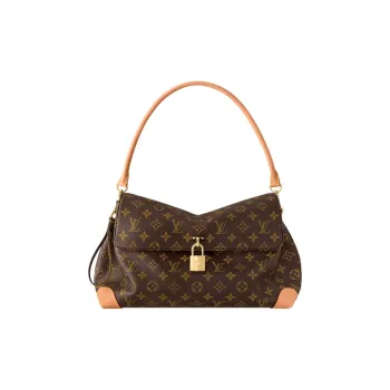 LOUIS VUITTON Coated Canvas Shoulder Bag, Crossbody Bag, Handbag Medium Size Women's Brown