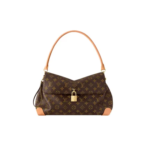 LOUIS VUITTON Coated Canvas Shoulder Bag, Crossbody Bag, Handbag Medium Size Women's Brown