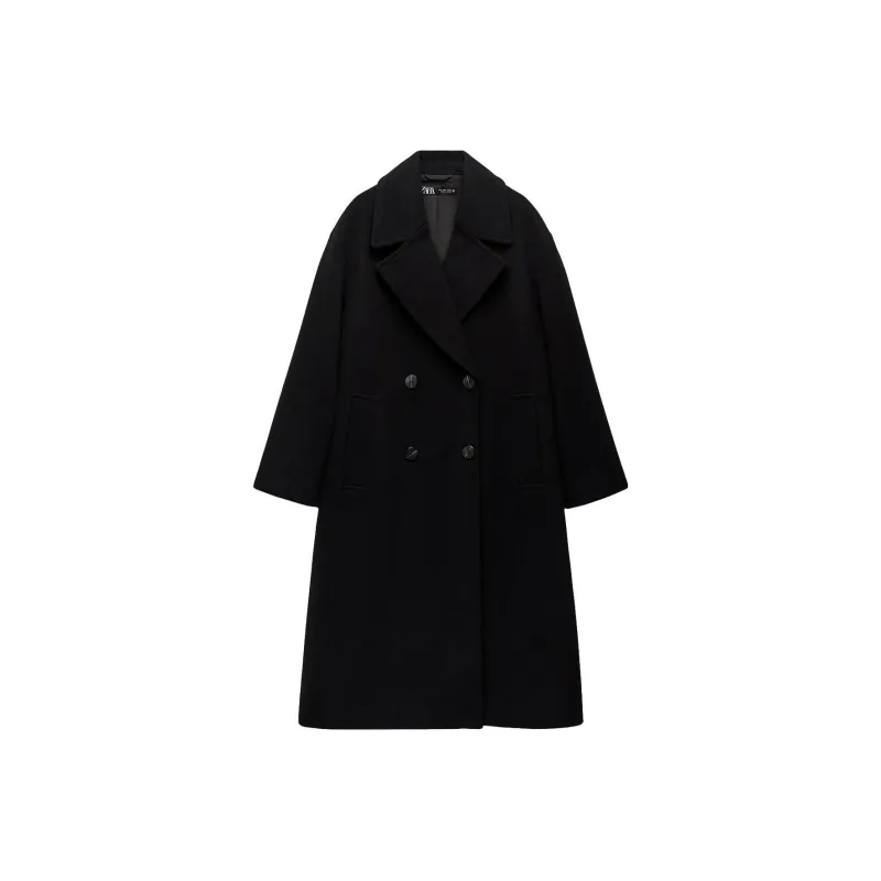 ZARA Coats Women's Black-0