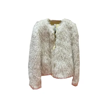 Burberry Mohair Blend Teddy Jacket 'White'
