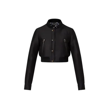 LOUIS VUITTON Cropped Mikado Bomber Jacket