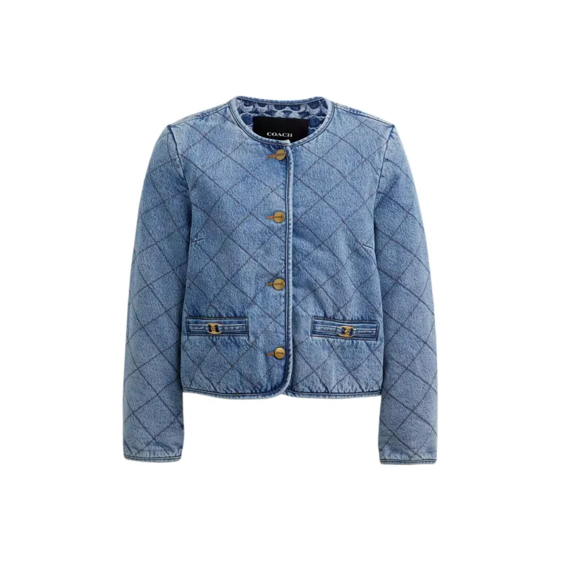 COACH SS24 Denim Jacket Women's Blue-0