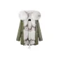 Army Green+Classic Snow Fox Fur