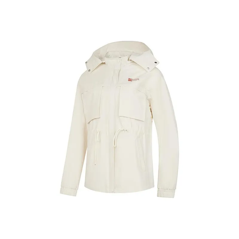 QIAODAN Trench Coat Women's Cream White-0