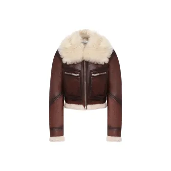 Givenchy Leather Jackets Women's Brown