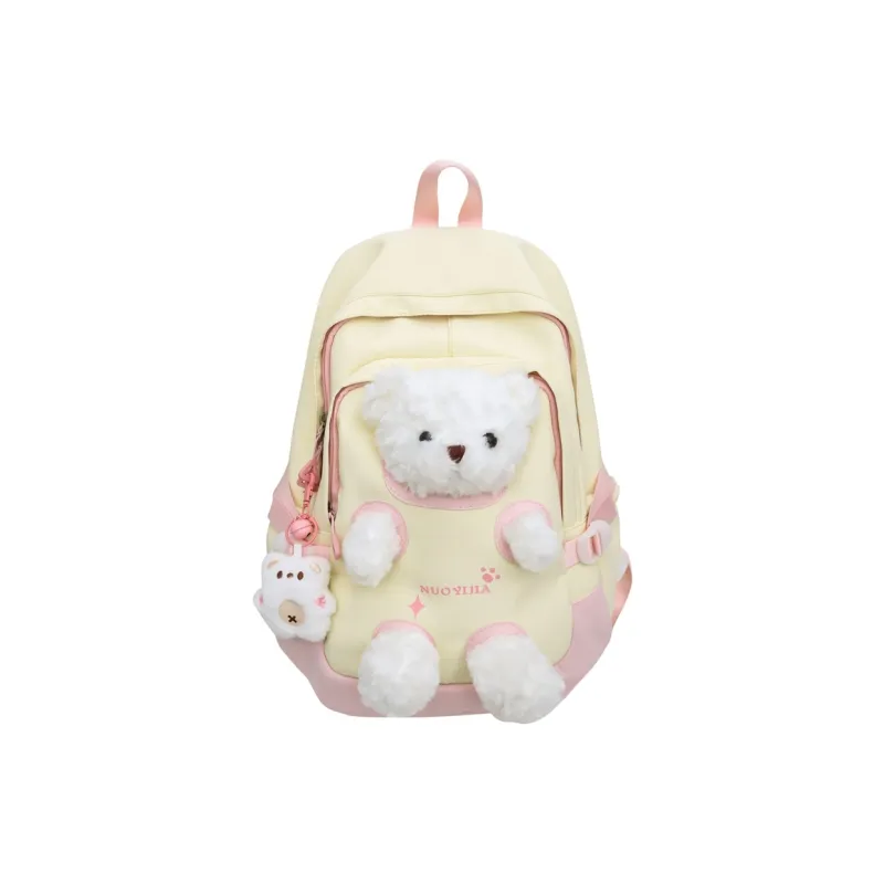 AIBAG Nylon Backpack Unisex Pink Green/Pink Blue/Pink Yellow/Blue Green/Black-4