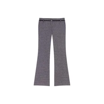 Maje Low-rise Checked Flared Trousers