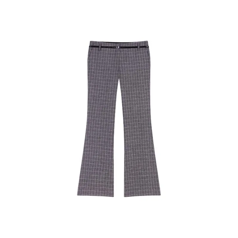 Maje Low-rise Checked Flared Trousers-0