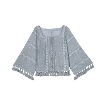 SNBL Cropped Coats Women's Blue External Shirt