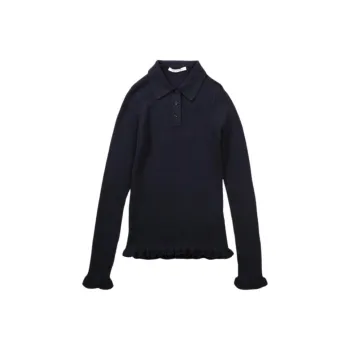 CECILIE BAHNSEN Ruffled hem Polo Top