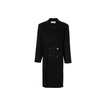 SAINT LAURENT Double Breasted Long Sleeved Coat