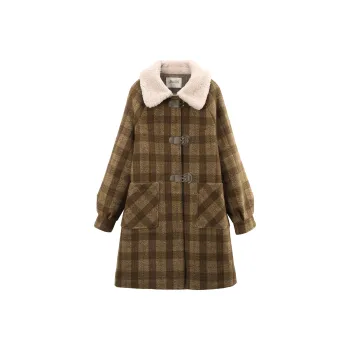 A Paradise For Awakening Coat Women's Green Plaid