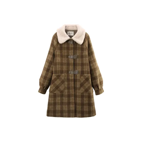 A Paradise For Awakening Coat Women's Green Plaid